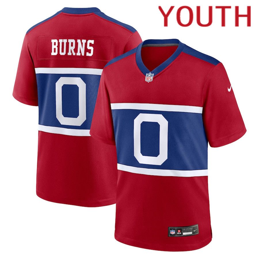 Youth New York Giants #0 Brian Burns Nike Century Red Alternate Player Game NFL Jersey